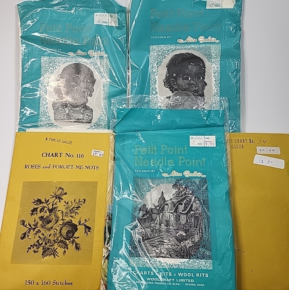 Vintage Petit Point Needlepoint Kit Alice Godkin Lot